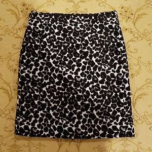 J Crew leopard print pencil skirt, size 4